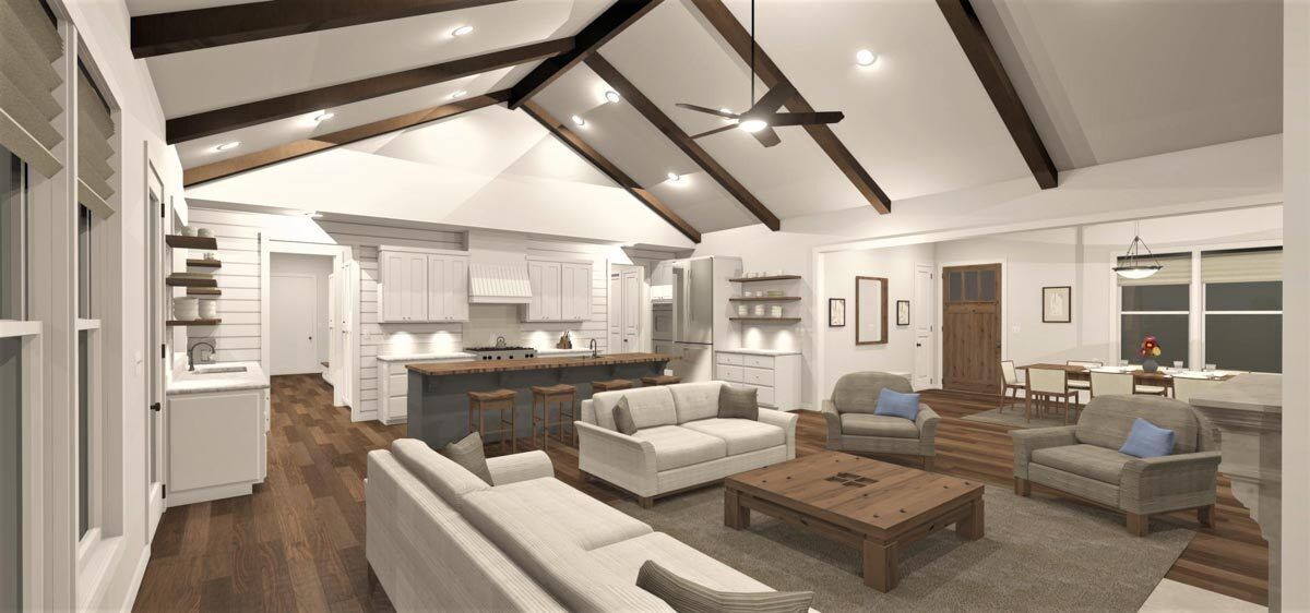 4Bed Farmhouse Ranch House Plan with Two Bonus Rooms 28946JJ Architectural Designs House