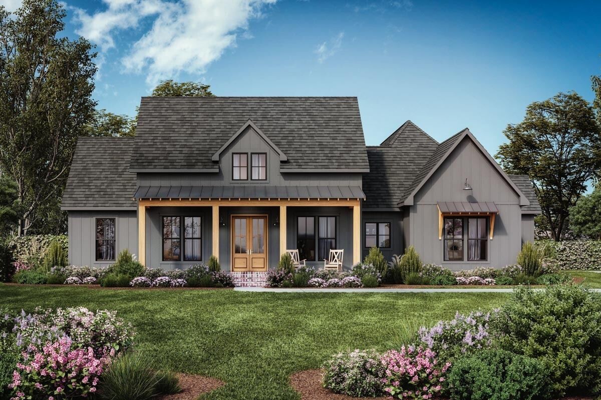 4-Bed Modern Farmhouse Plan with Split Bedroom Floor Plan - 56526SM ...