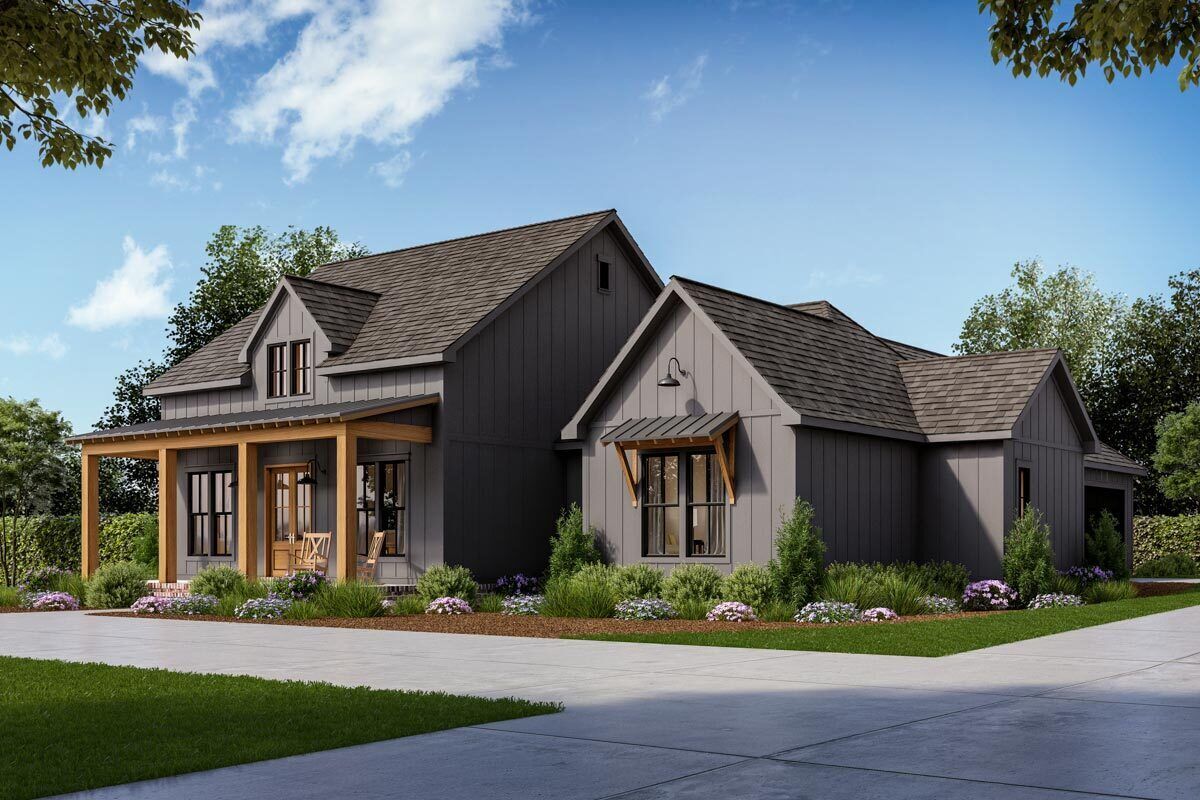 4-Bed Modern Farmhouse Plan with Split Bedroom Floor Plan - 56526SM ...