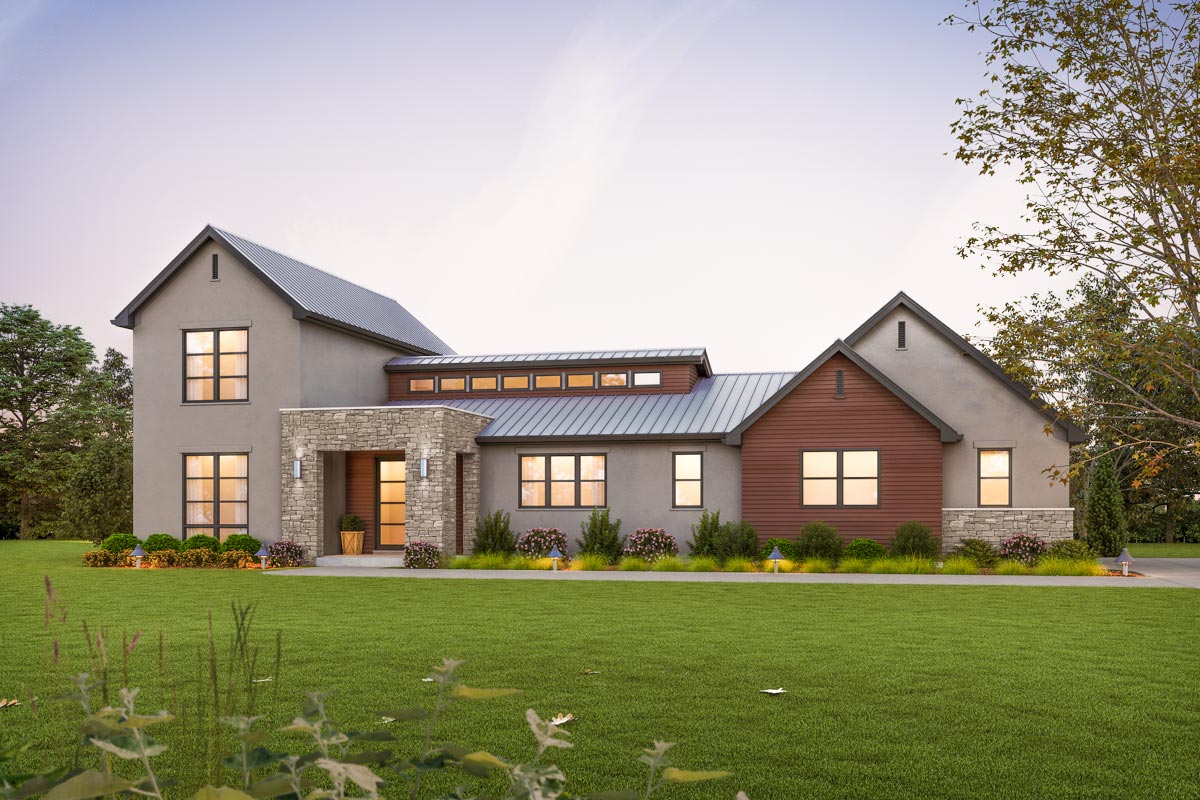 Plan 69228AM: 2200 Square Foot 4 Bed House Plan with Industrial Design ...