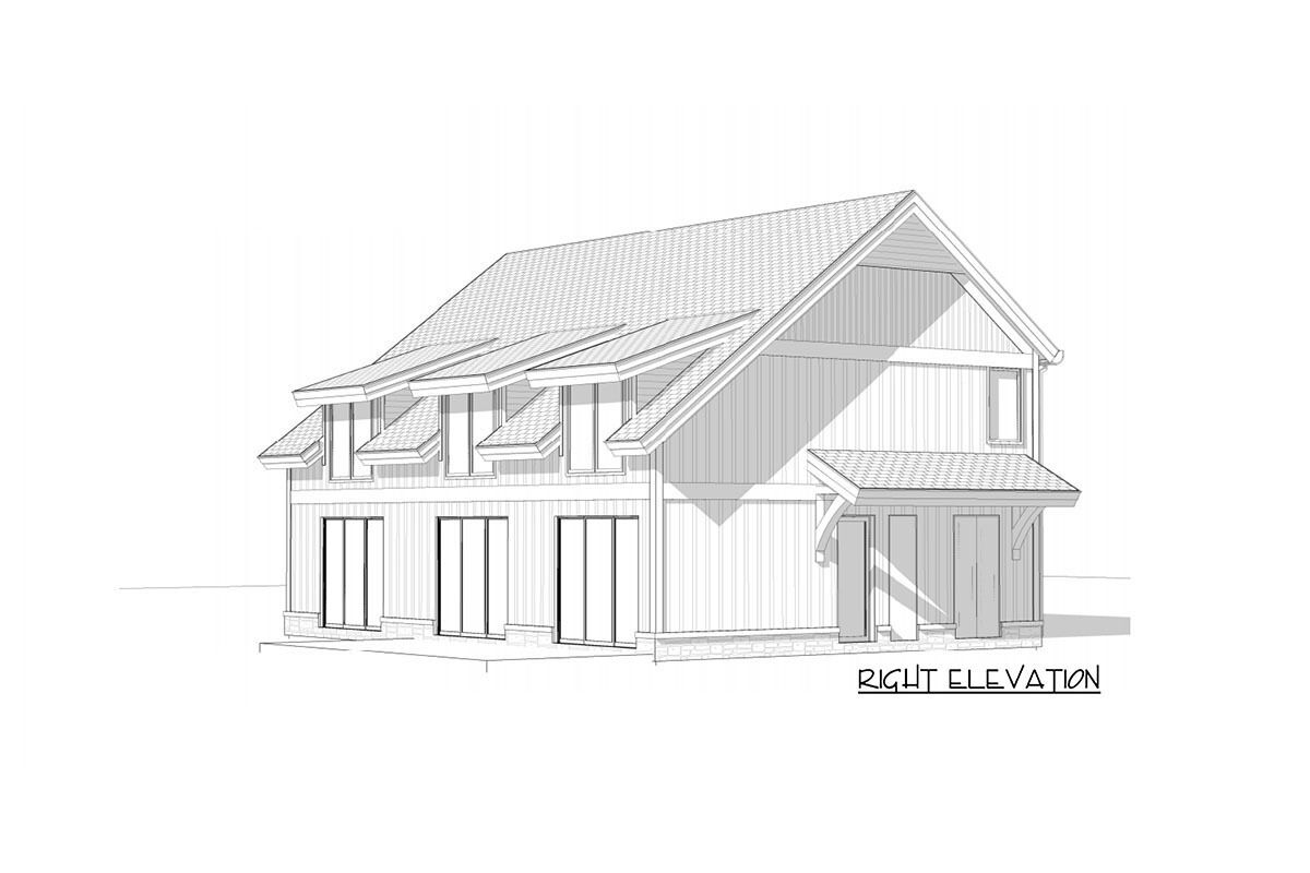 2-Story Lake House with Double-sided Fireplace - 92009VS ...
