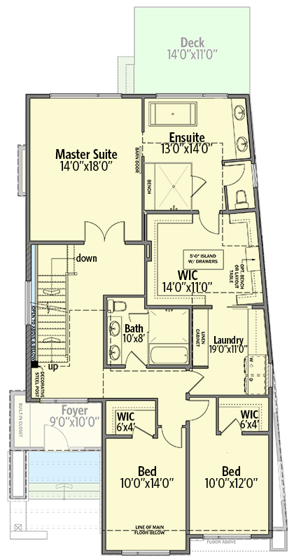 Plan 81739AB: Modern Northwest House Plan with 3rd Floor Loft and Rooftop Patio - Floor Plan - 2nd Floor - Contemporary, Modern, Northwest