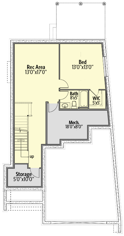 Plan 81739AB: Modern Northwest House Plan with 3rd Floor Loft and Rooftop Patio - Floor Plan - Lower Level - Contemporary, Modern, Northwest