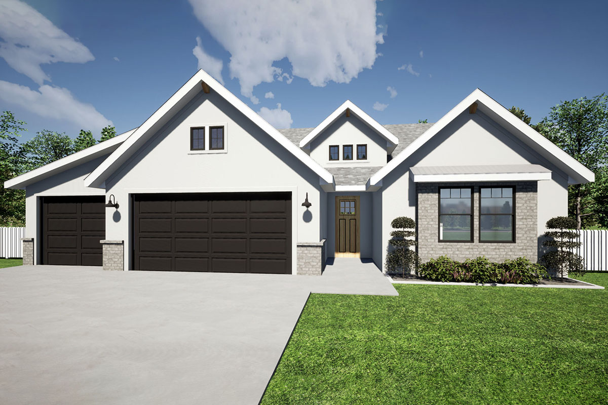 Plan 580058DFT: Transitional Ranch Plan with Laundry Room Access from ...