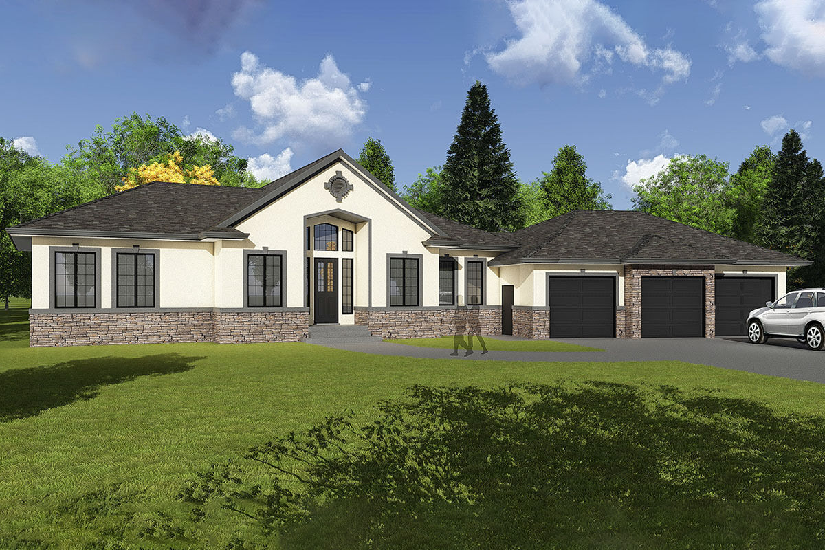 Transitional Ranch Home Plan with Walkout Basement - 81767AB ...