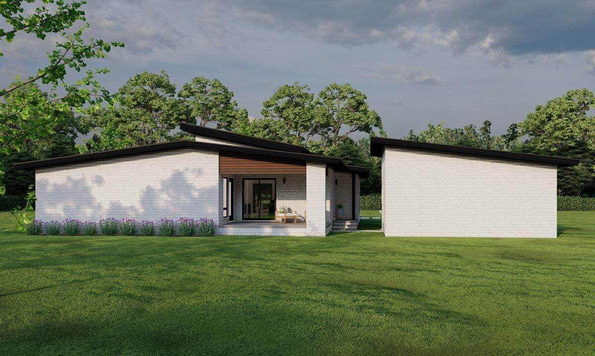 3-Bed Modern House Plan Under 2000 Square Feet with Detached Garage ...