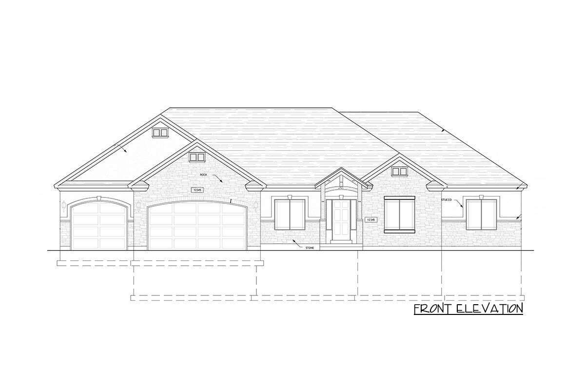2000 Square Foot Traditional Ranch Home Plan with Split Bedroom Layout ...