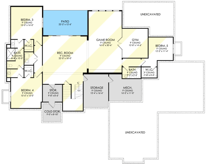 Plan 490089NAH: One-Story New American House Plan Under 3300 Square Feet with Lower Level Expansion - Floor Plan - 3rd Floor - Craftsman, New American, Ranch