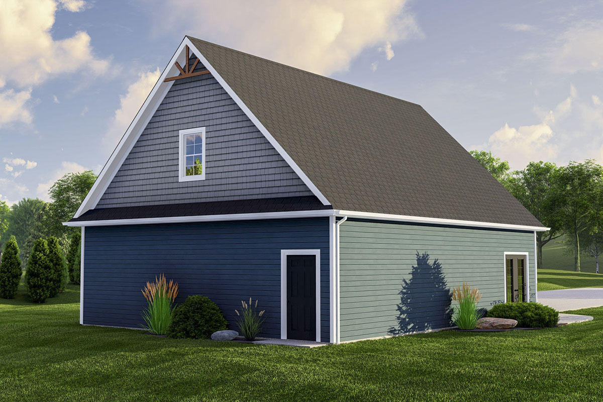1200 Square Foot 2Car Detached Garage Plan with Storage Loft Above