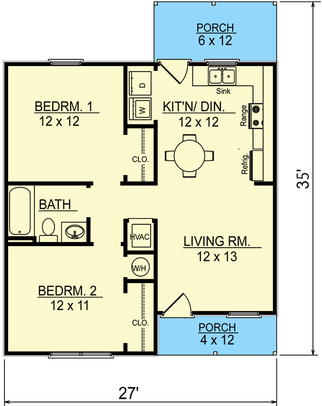 Plan 3475VL: Cottage Getaway - Floor Plan - Main Level - Cottage, Country