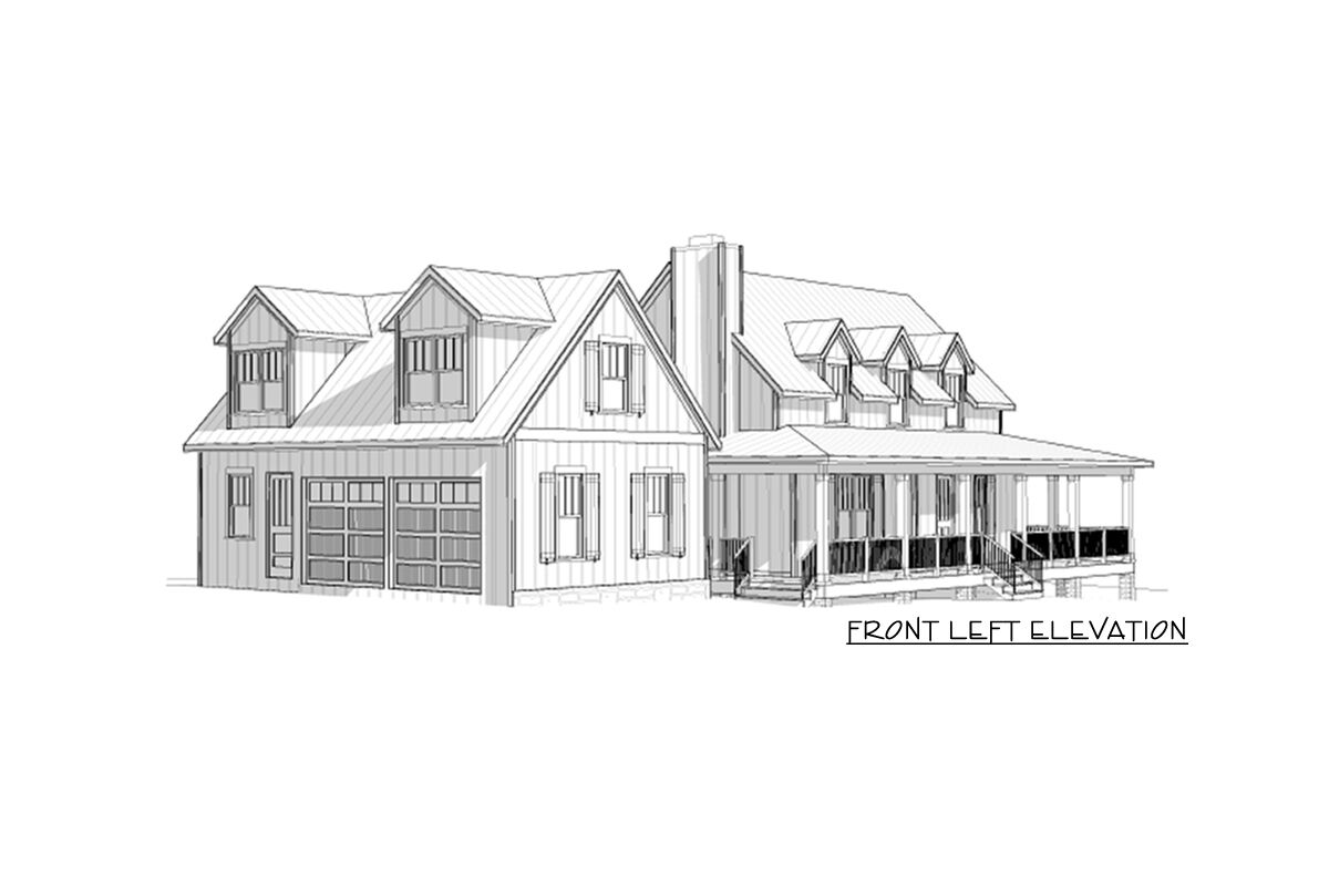 Classic Farmhouse Plan with Wraparound Porch and Private Office above ...