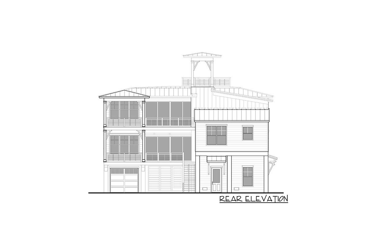 Contemporary Coastal Home Plan with Rooftop Deck and Private Homeowner ...