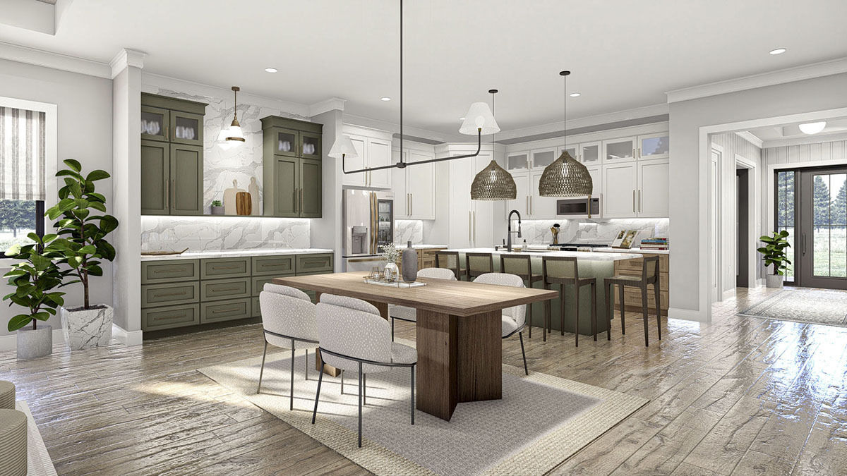 2-Bed 2000 Square Foot Modern House Plan with Drive-Through Garage ...