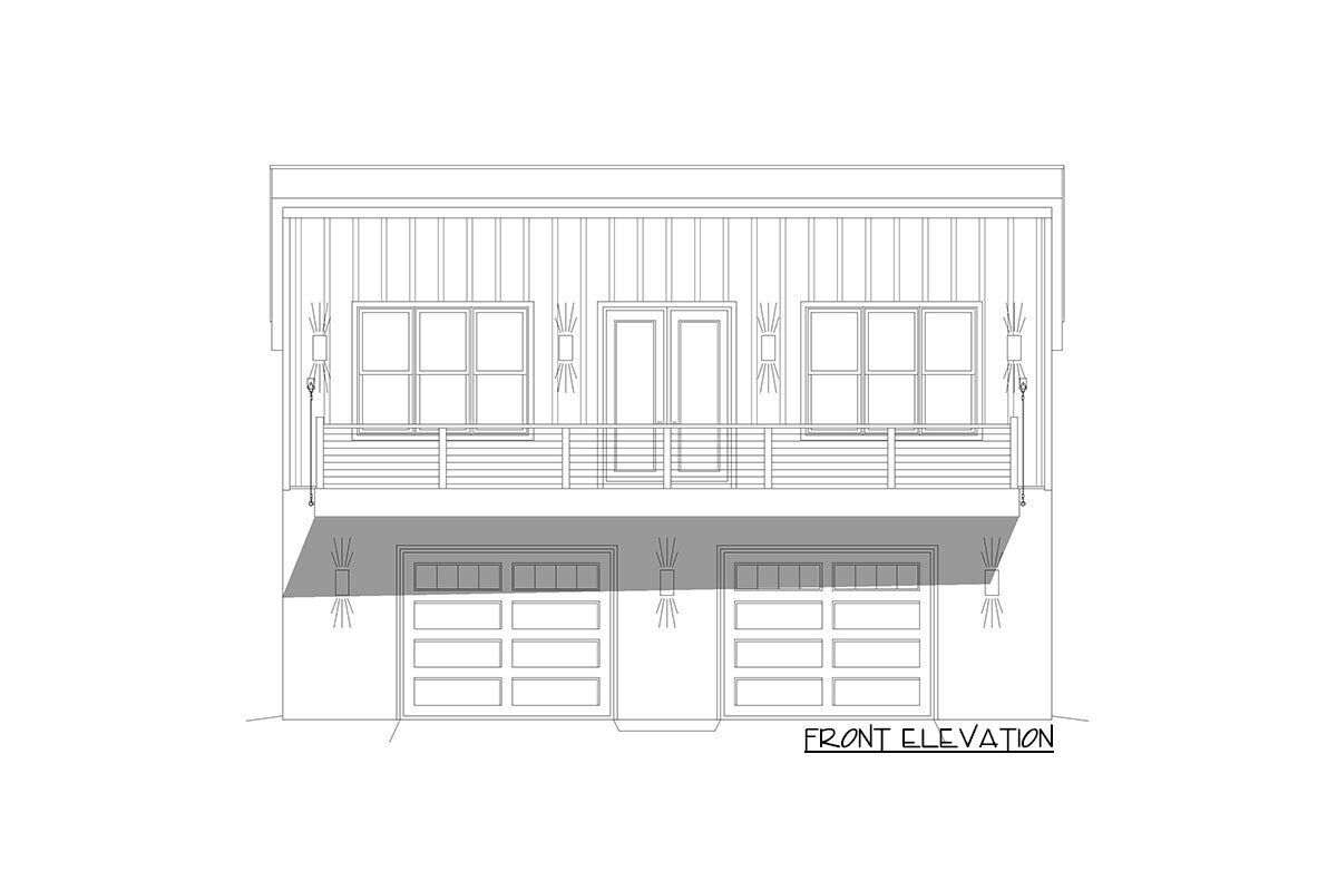Contemporary 2-Bed House Plan Under 1200 Square Feet with Drive-Under ...