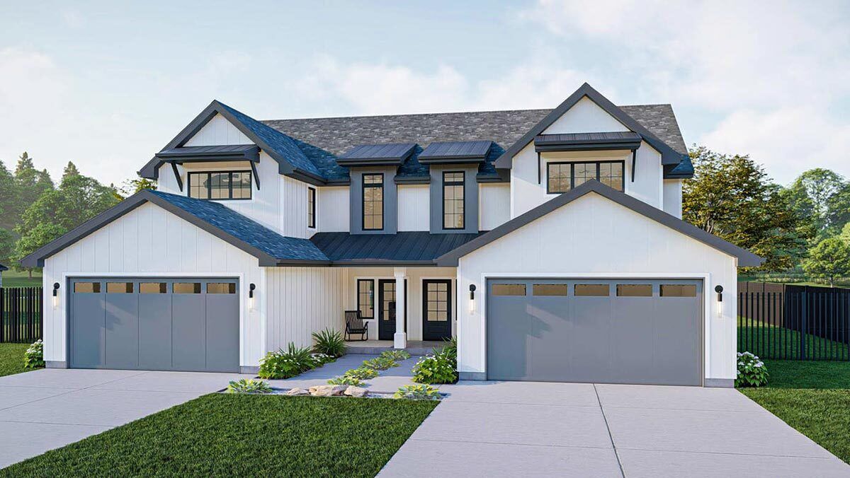 Modern Farmhouse Style Duplex with Matching 1600 Square Foot 3 Bed ...