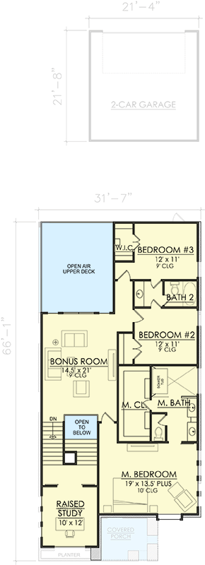 Transitional Tudor House Plan Under 2900 Square Feet and Under 32-Feet ...