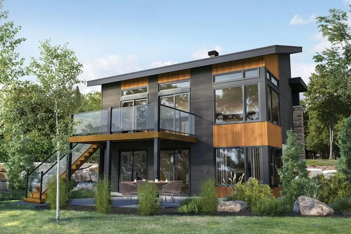 1661 Square Foot Modern Lake/Mountain House Plan with Walkout Basement ...