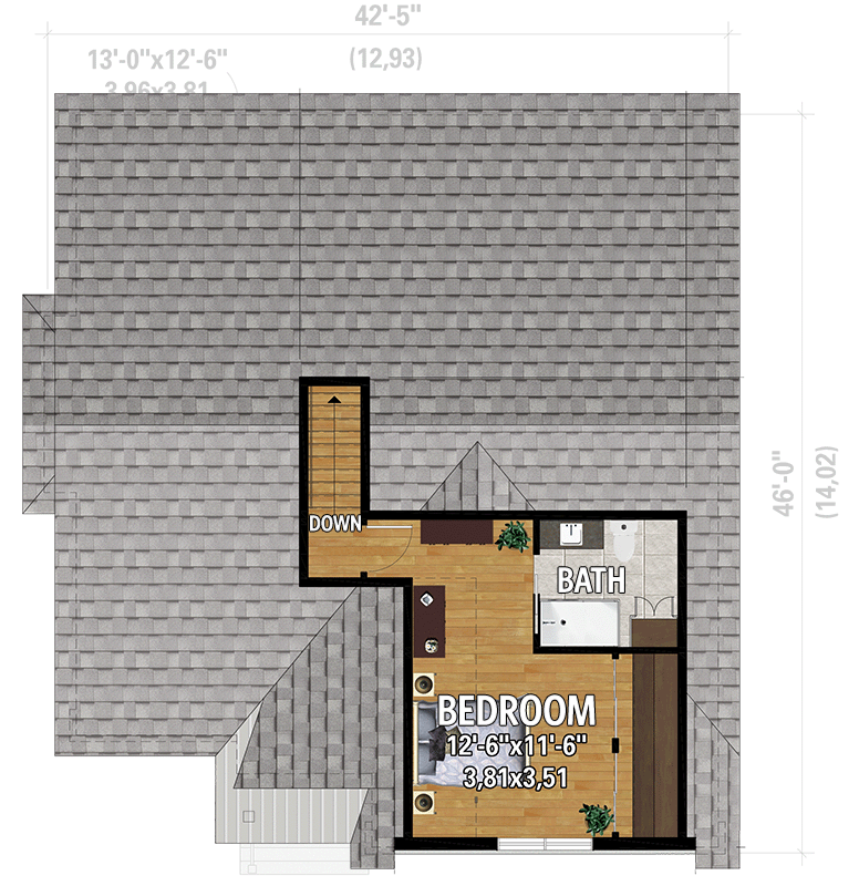 Plan 801096PM: 1743 Square Foot New American Cottage with 3 Beds and Centralized Laundry - Floor Plan - 2nd Floor - Cottage, Country, Craftsman, New American