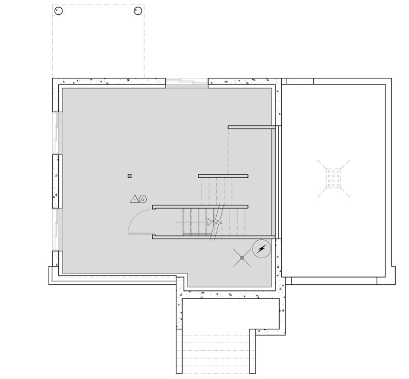Plan 801130PM: 2-Story Farmhouse Plan with Single Garage Bay - Floor Plan - Lower Level - Unfinished Basement - Contemporary, Modern Farmhouse, New American
