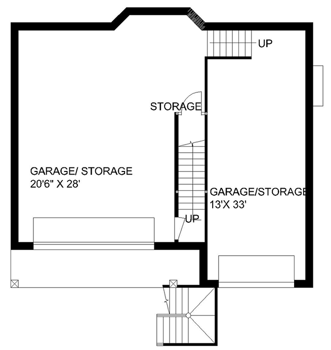 Plan 35143GH: 4-Bedroom Country Mountain House Plan with Walkout Garage - Floor Plan - Basement - Country, Mountain
