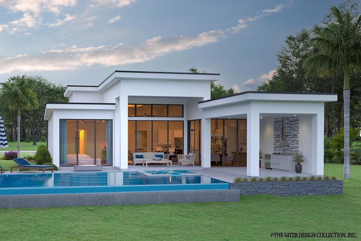 3-Bed Mid-Century Modern House Plan Under 2500 Square Feet with Outdoor ...