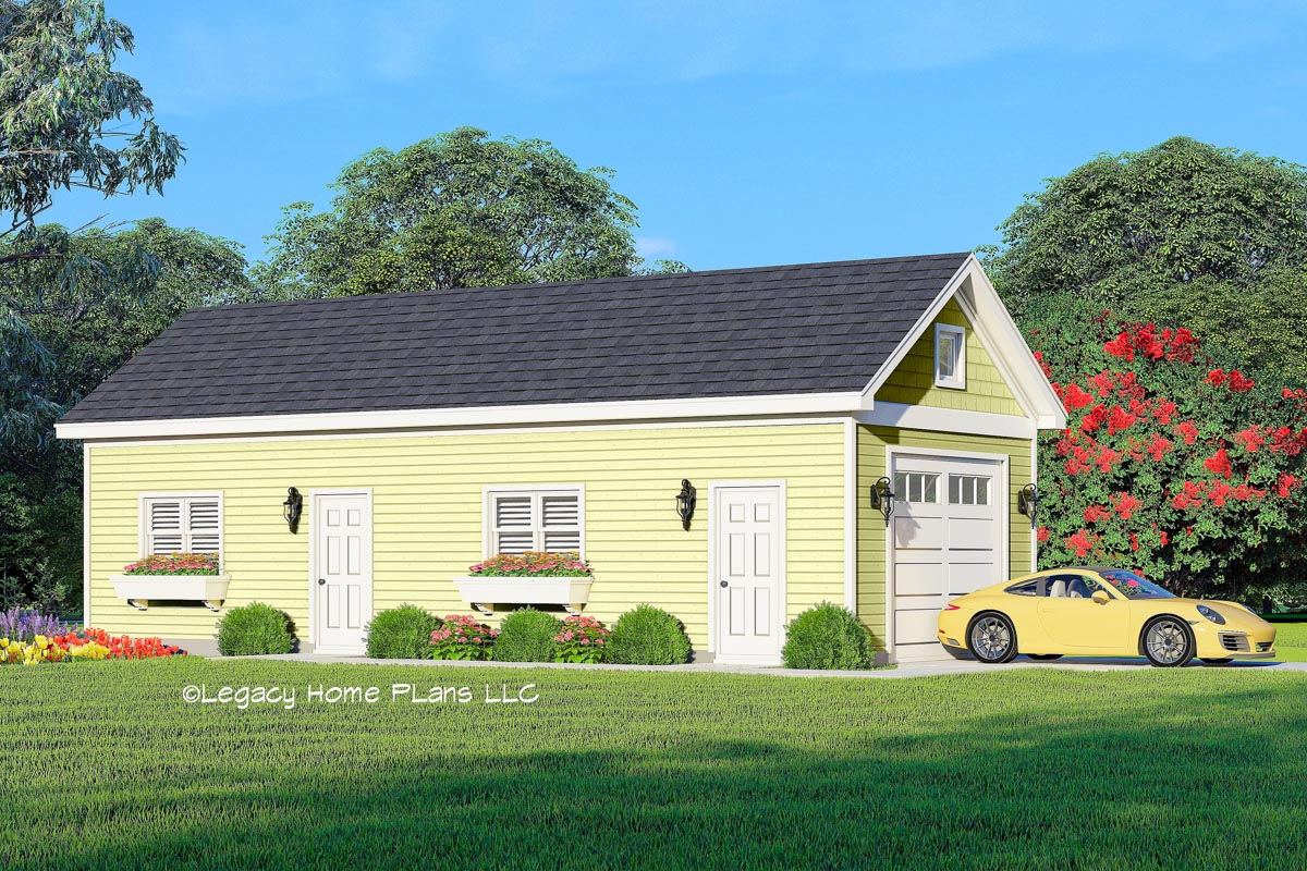 Plan 680126VR: Single Car Garage with A Studio