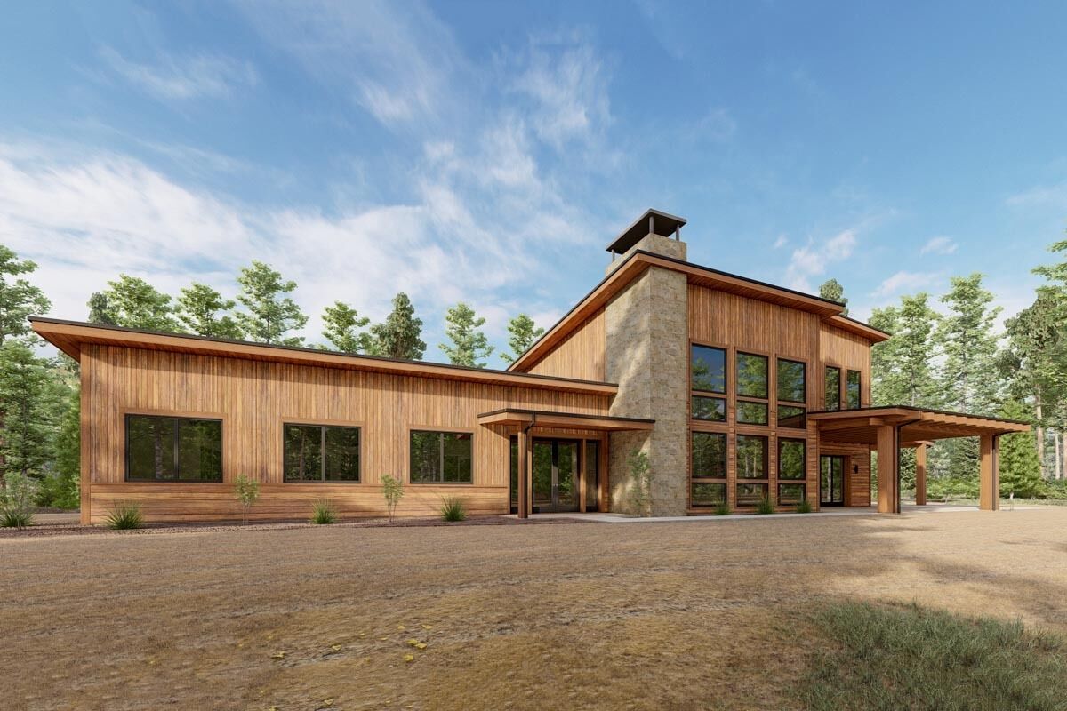 4500 Square Foot Modern Rustic House Plan with 3 Beds, 5 Fireplaces and ...