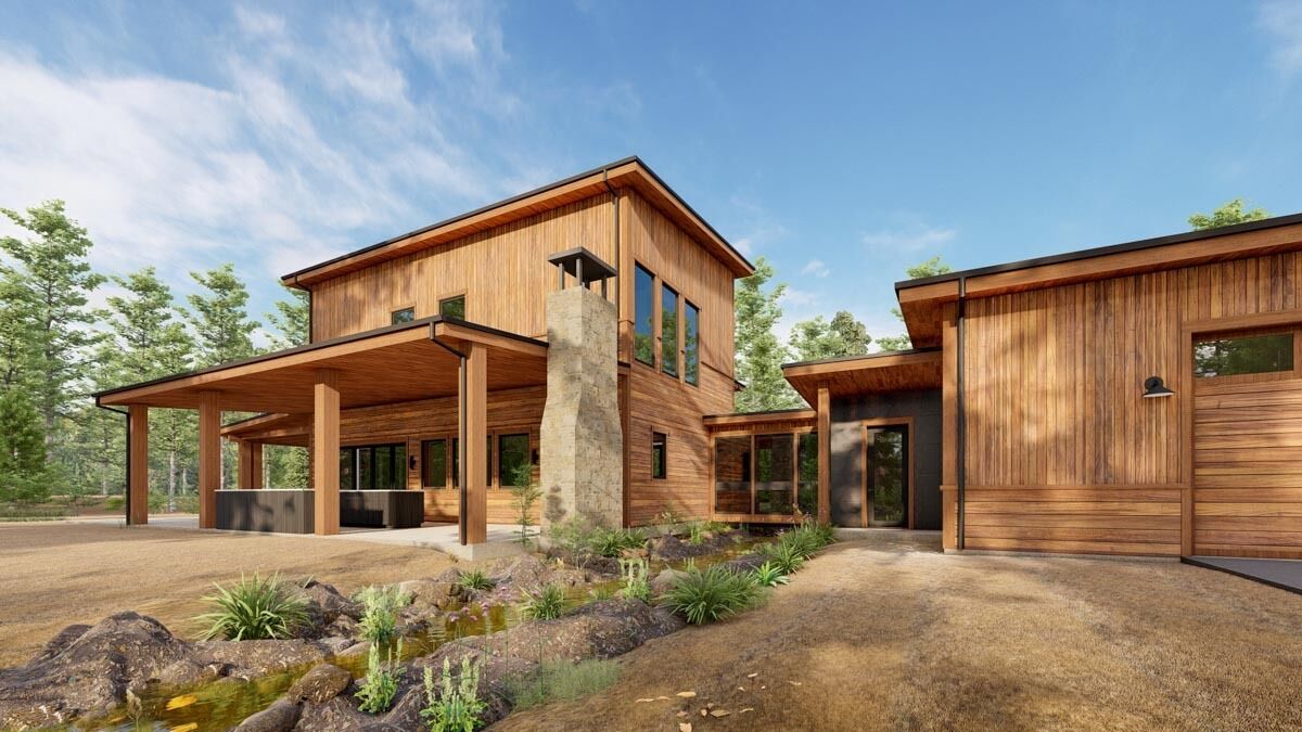 4500 Square Foot Modern Rustic House Plan with 3 Beds, 5 Fireplaces and ...