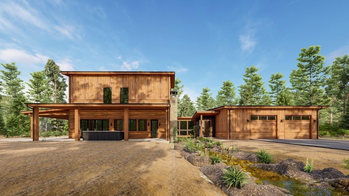 4500 Square Foot Modern Rustic House Plan with 3 Beds, 5 Fireplaces and ...