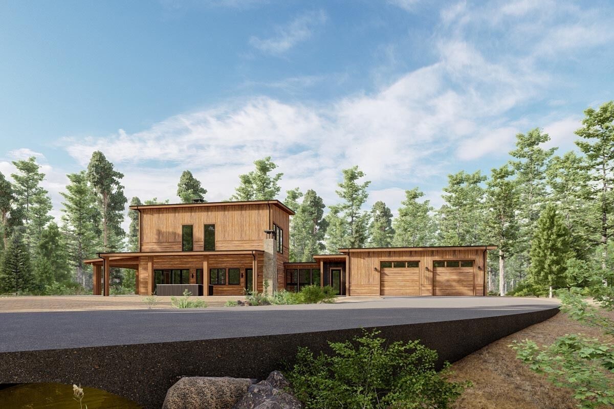 4500 Square Foot Modern Rustic House Plan with 3 Beds, 5 Fireplaces and ...