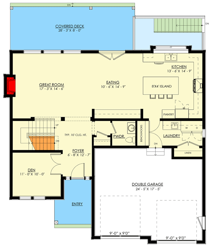Plan 270080AF: New American House Plan with 4 Upstairs Bedrooms and Lower Level Expansion - Floor Plan - Image #8 - Craftsman, New American