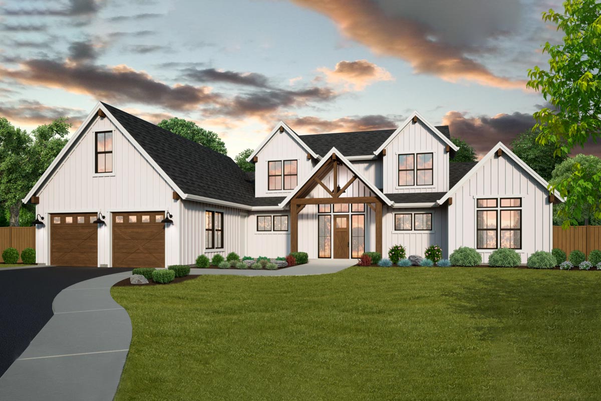 Plan 85412MS: 4 Bed New American House Plan Under 2400 Square Feet with ...