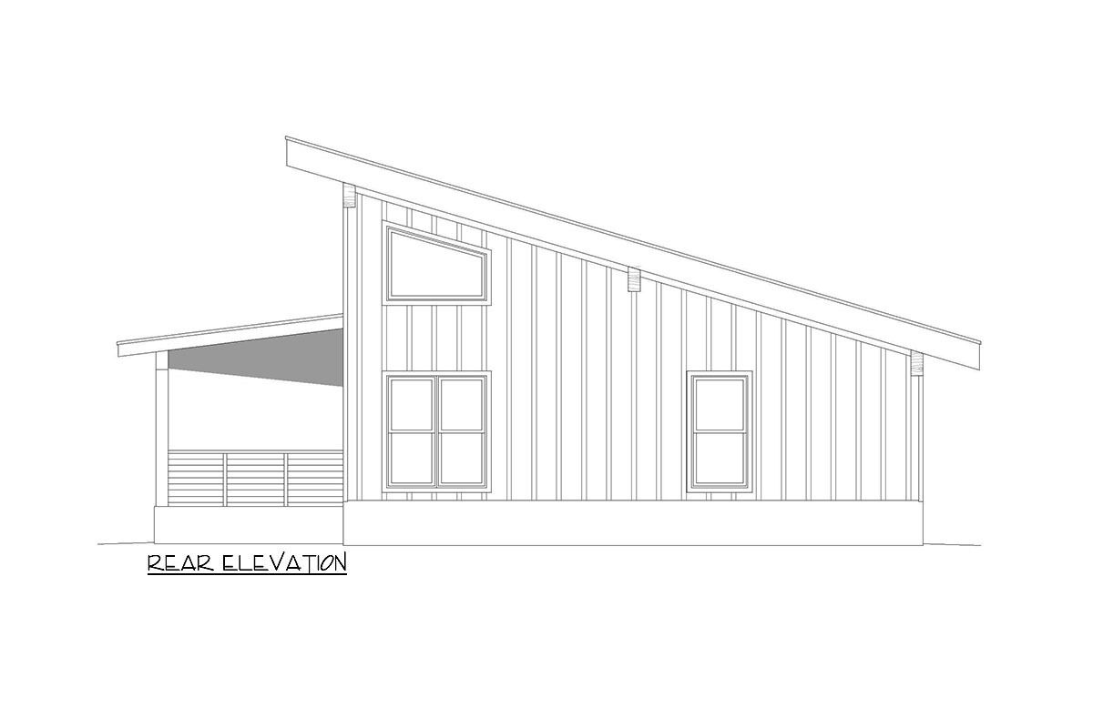 1200 Square Foot Modern Lake House Plan with Loft - 680163VR ...