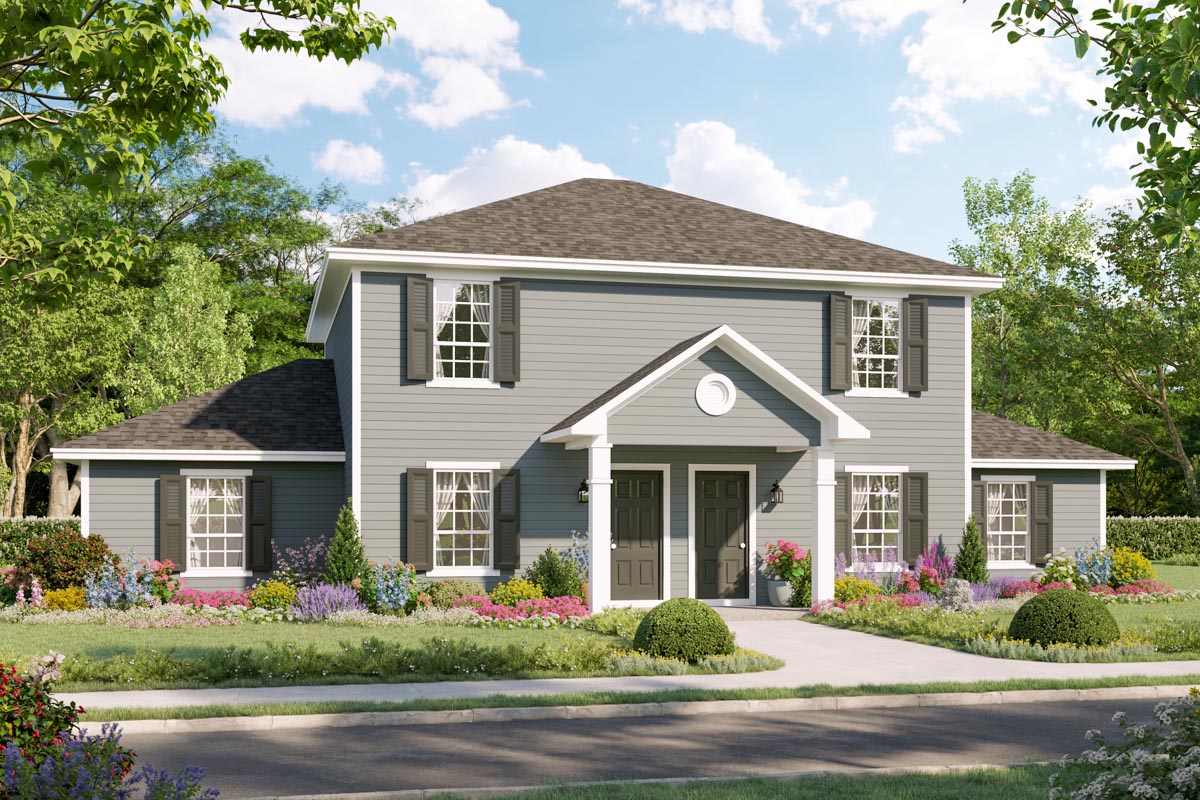 値下済 Duplex Custom Designed Cases63×30×69 Plan 51206MM: Center Entry Duplex with Matching 1245 Square Foot 2