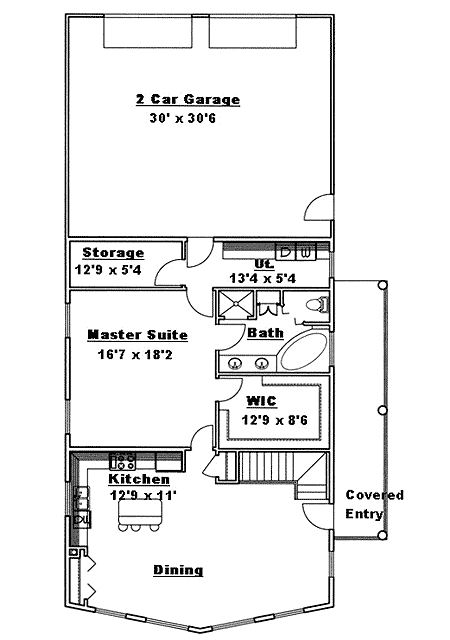 Plan 35364GH: Two Bedroom Northwest House Plan - Floor Plan - Main Level - Northwest