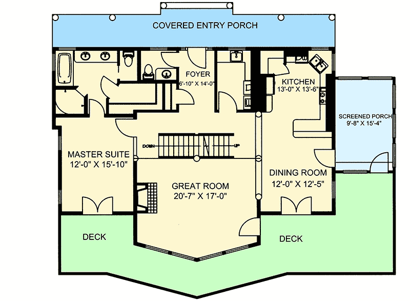 Plan 35376GH: Decks and Porches - Floor Plan - Main Level - Northwest, Vacation
