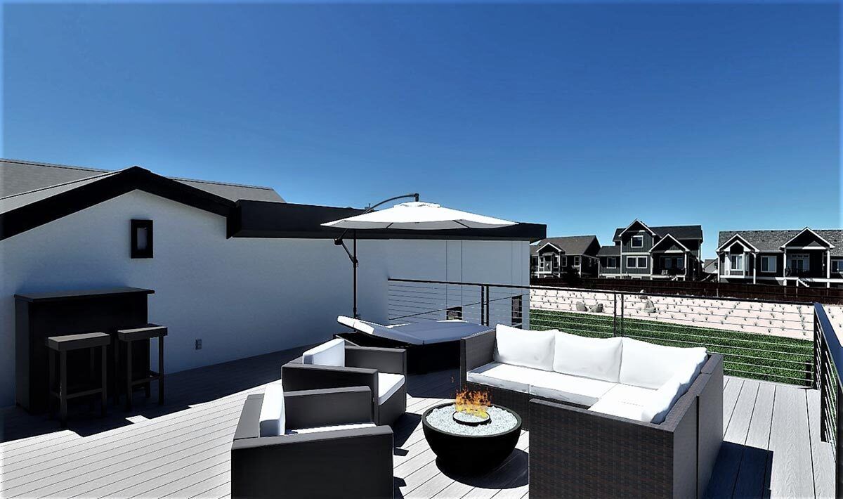 Image showcasing 3920 Square Foot Contemporary Scandinavian House Plan with Rooftop Deck ...