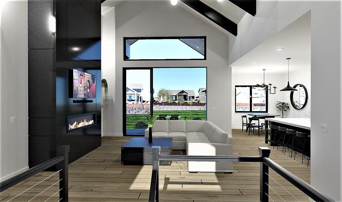 Illustration of Design Scandinavian Apartment With Rooftop Deck
