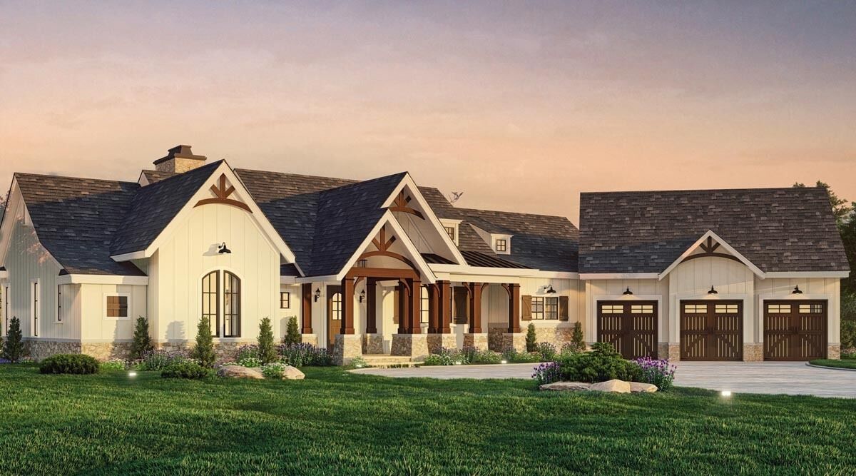 3-Bed Modern Farmhouse Ranch Home Plan with Expansion Opportunities ...