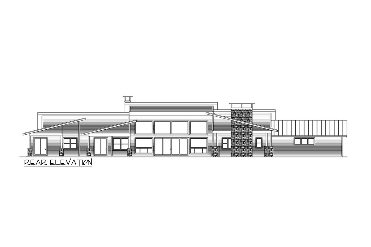 Mid-Century Modern House Plan with 3 Bedrooms and Outdoor Living In ...