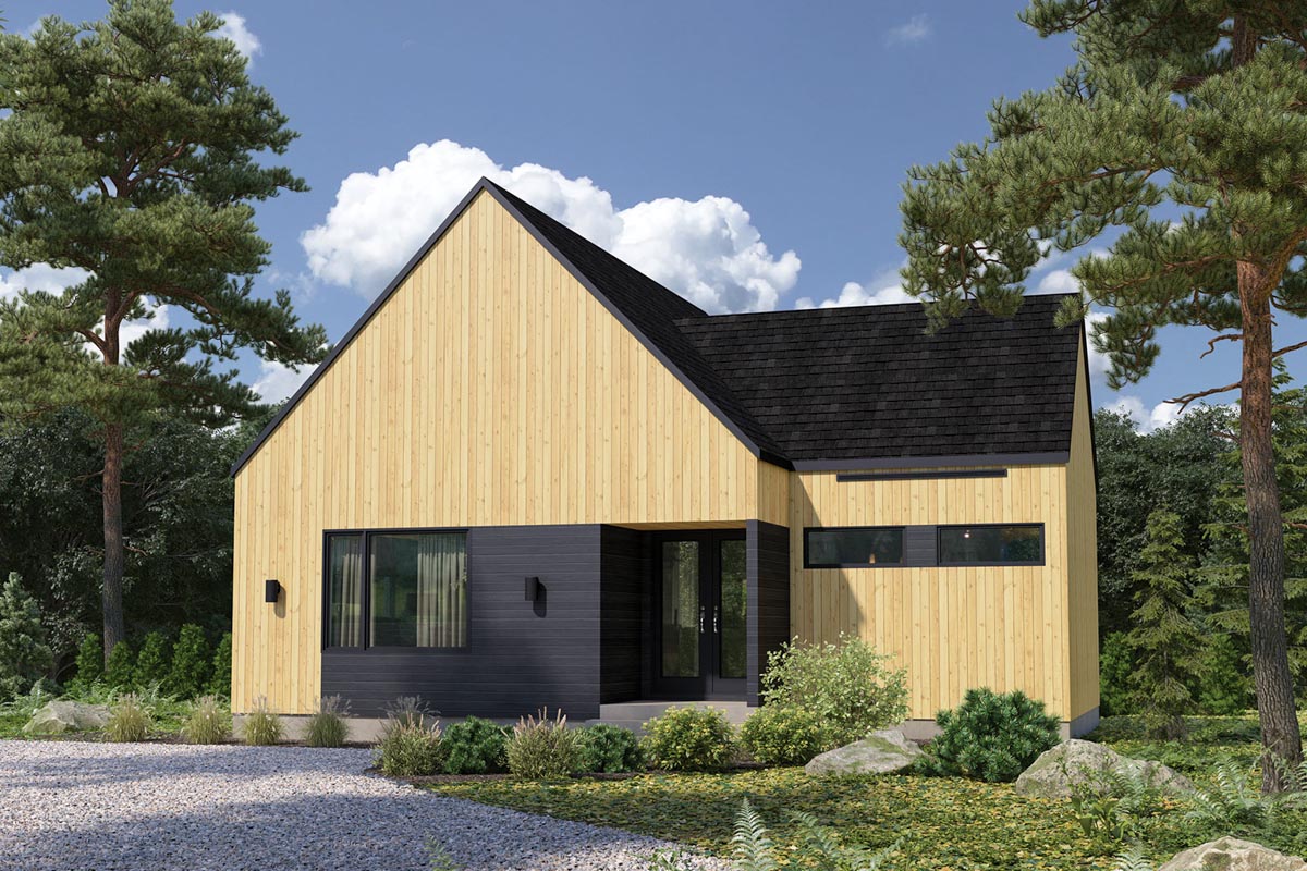 Plan 801143PM: 1-Story Scandinavian-Style Home Plan with Open