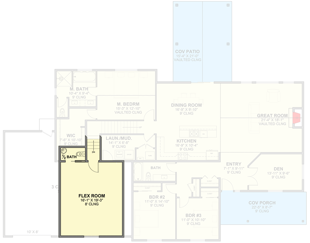 Plan 246020DLR: Craftsman Style House Plan with 3 Bedrooms and 3-Car Garage - Floor Plan - Image #7 - Craftsman, Traditional