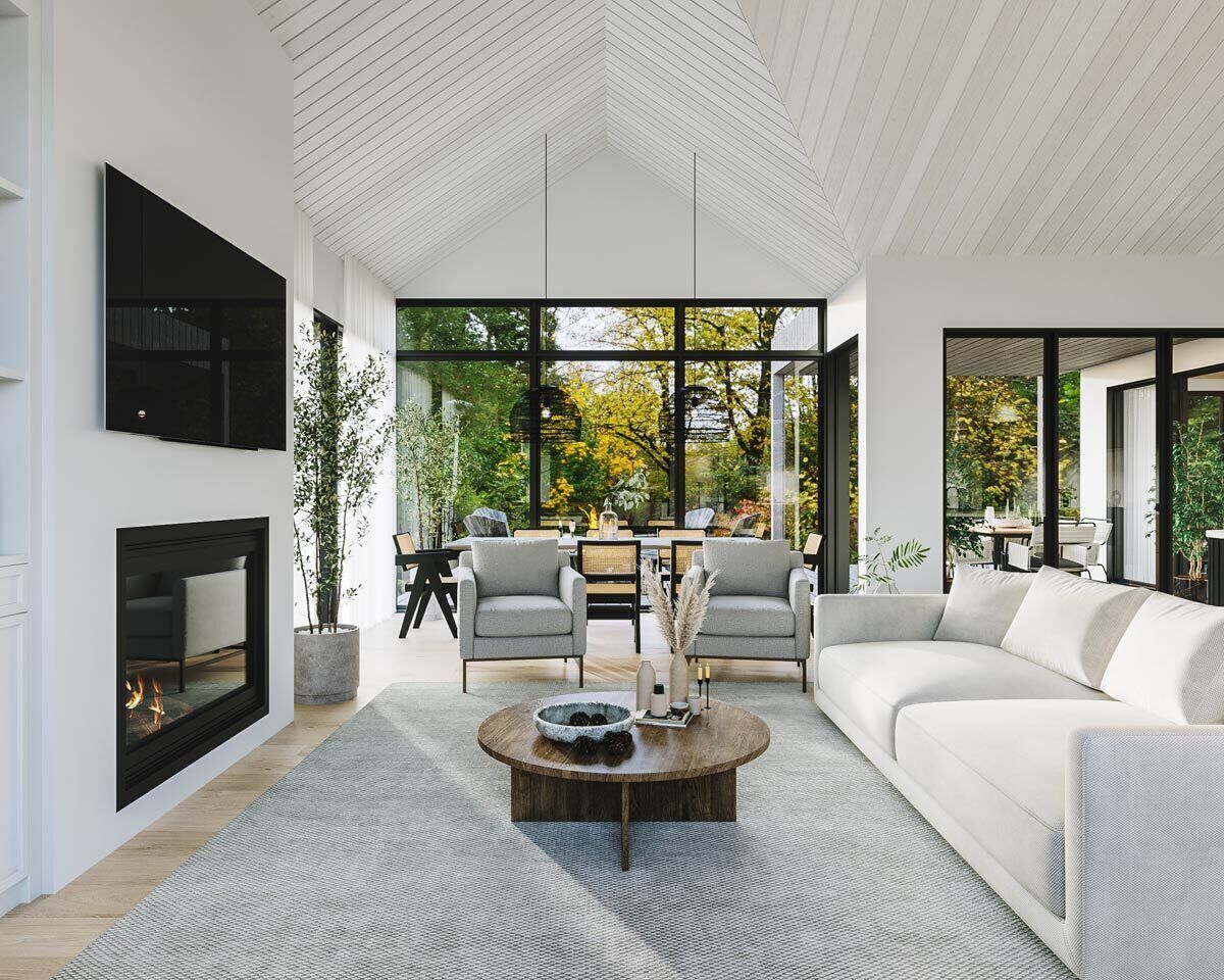 Contemporary House Plan with Cathedral Ceilings - 3122 Sq Ft - 22678DR ...