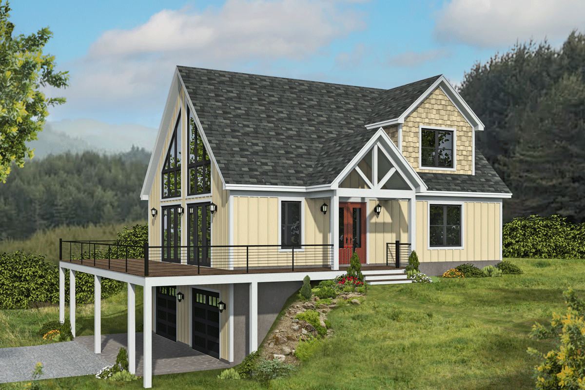 Plan 68623vr Twostory Mountain House Plan With Vaulted Master Loft
