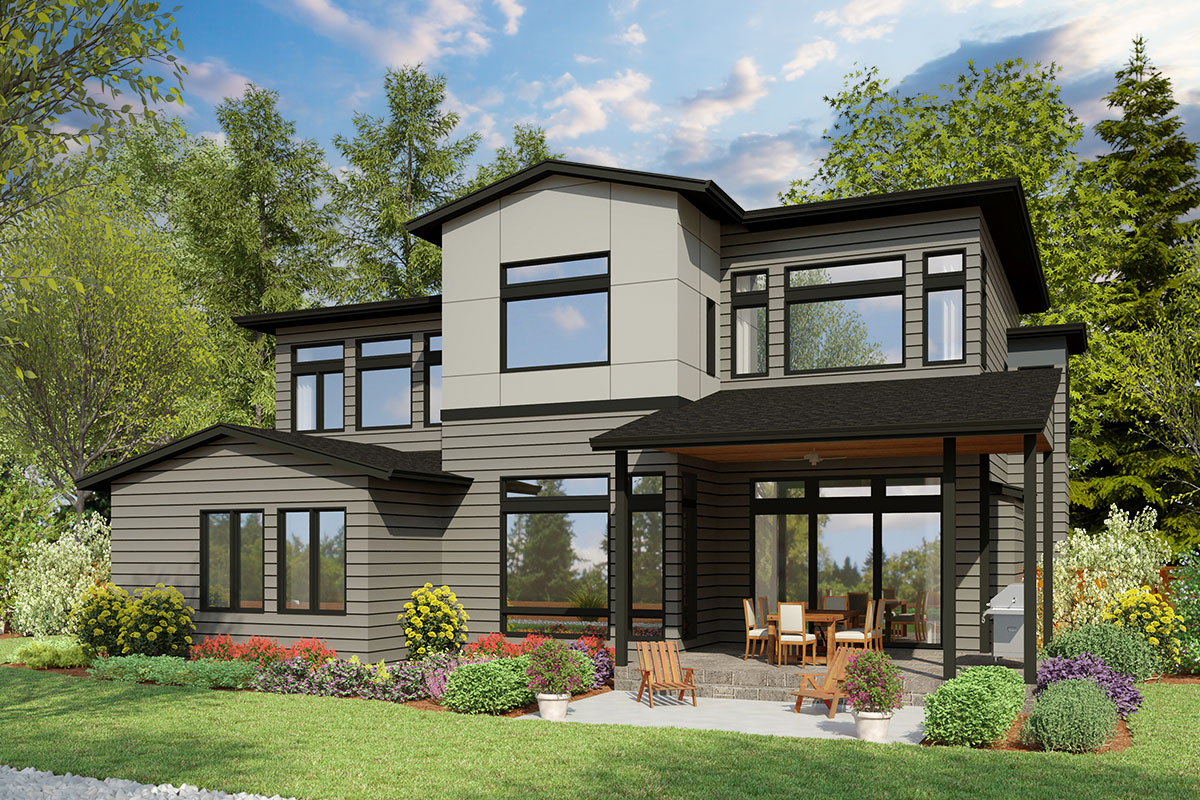 Plan 23969JD: Modern Northwest-Style House Plan with Two Dens and