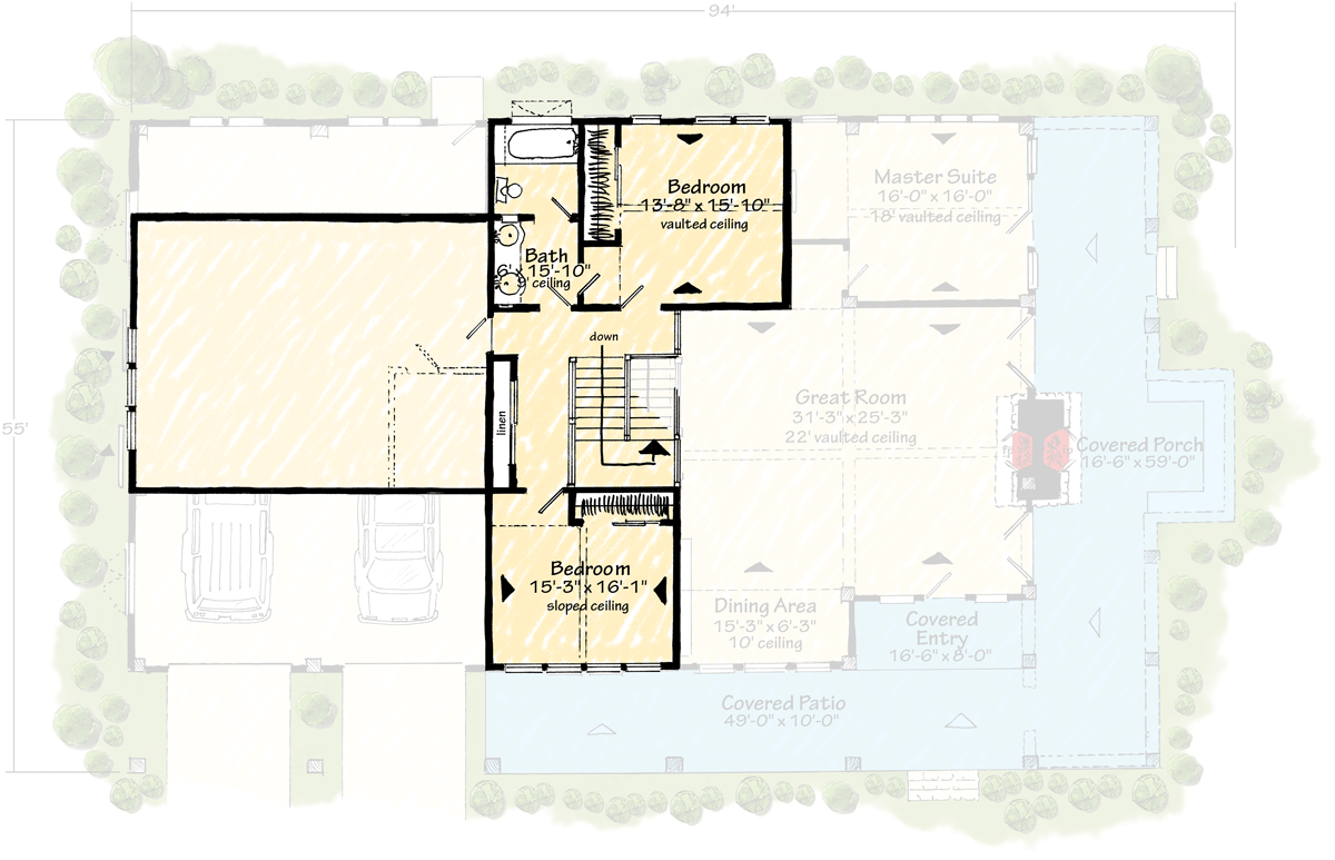 Plan 12978KN: Spacious 3-Bed Modern Farmhouse Barndominium Plan with Two-Story Great Room - 3000 Sq Ft - Floor Plan - 2nd Floor - Barndominium, Country, Modern Farmhouse, New American, Traditional