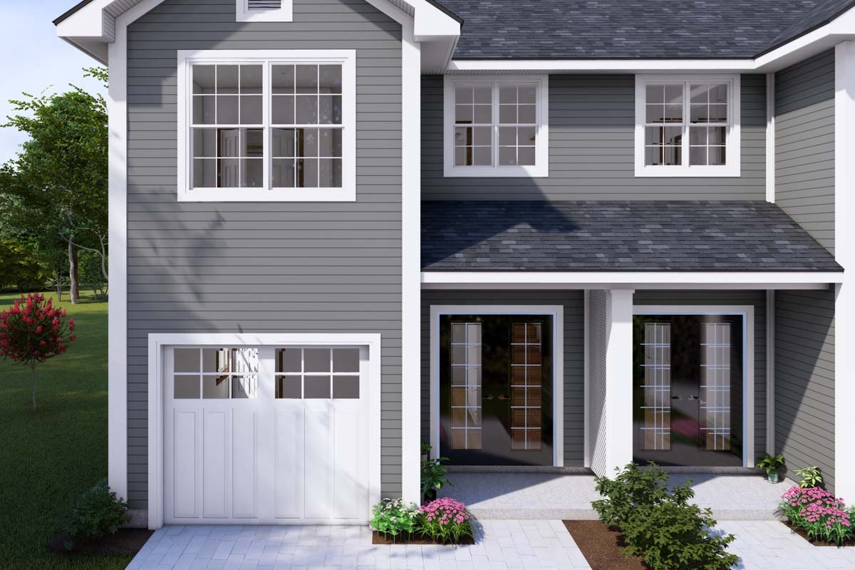 Plan 52355WM: Traditional Duplex House Plan with 3 Bed Units