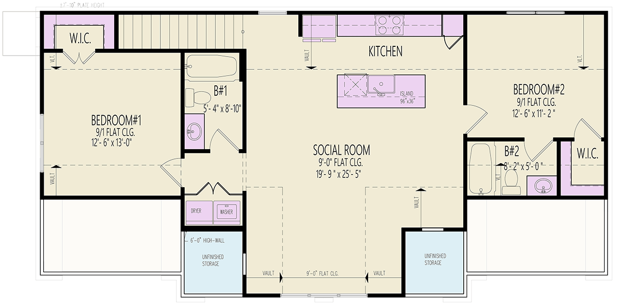 Plan 25826GE: 4-Car Detached Garage Apartment Plan with Upstairs Living - 1056 Sq Ft - Floor Plan - 2nd Floor - Country, Traditional