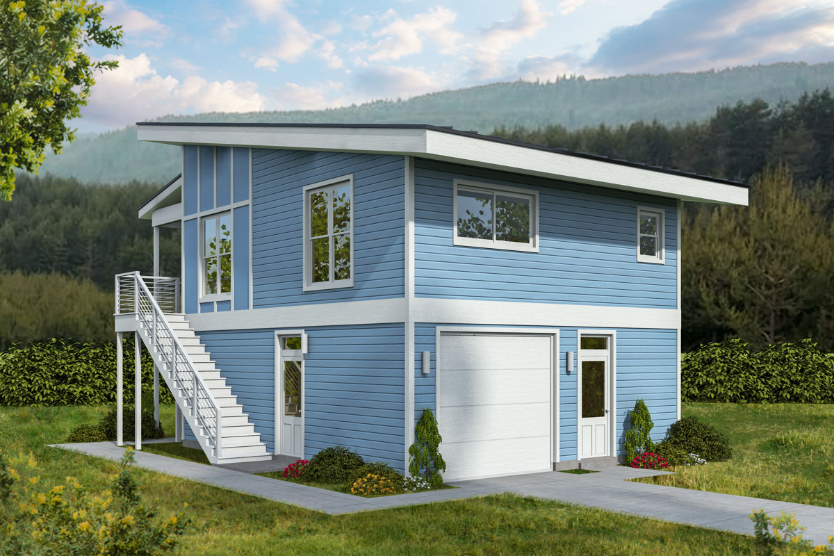 Contemporary Duplex House Plan with 1 Bedroom Units on Each Floor - 426 ...