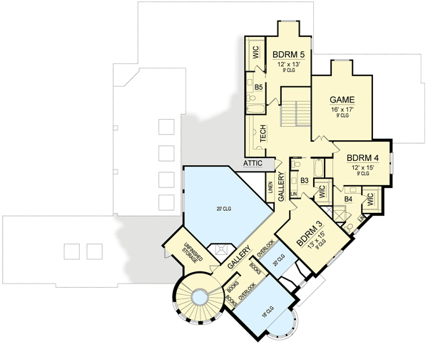 Plan 36476TX: Tuscan Dream Home - Floor Plan - 2nd Floor - European, Mediterranean, Tuscan